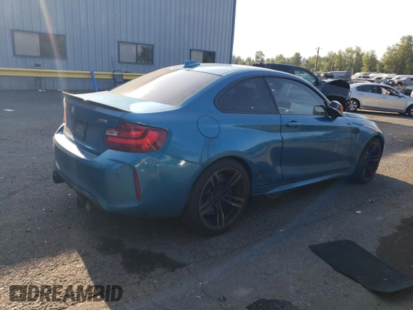 2017 BMW M2 with VIN WBS1H9C55HV786233, listed as a Copart auction lot 63596764 with 0 mi miles and Salvage Title. Bid and sale history available at carsss.com. Image 3.