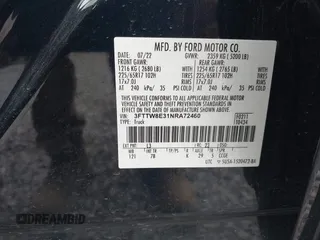 2022 Ford Maverick XL z VIN 3FTTW8E31NRA72460, wystawiony jako IAAI lot #42320529 z przebiegiem 49 990 mil mil oraz . Historia ofert i sprzedaży dostępna na DreamBid. Obrazek 9.