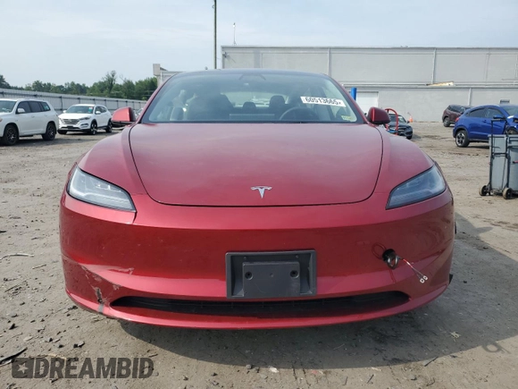 2025 Tesla Model 3 Long Range with VIN 5YJ3E1EB5SF895861, listed as a Copart auction lot 60513665 with 5,637 mi miles and Salvage title. Bid and sale history available at DreamBid. Image 5.