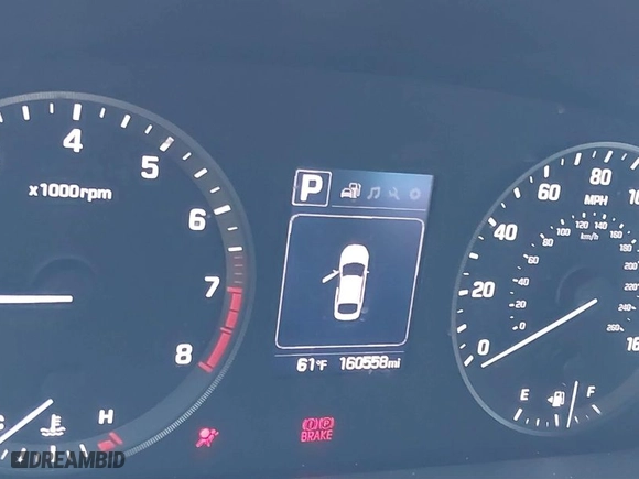 2017 Hyundai Sonata 2.4L with VIN 5NPE24AF7HH454528, listed as a IAAI auction lot 41424923 with 160,558 mi miles. Bid and sale history available at carsss.com. Image 7.