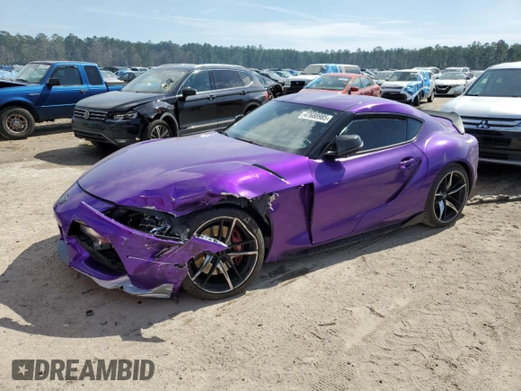 2022 Toyota Supra 3.0 with VIN WZ1DB0C02NW050038, listed as a Copart auction lot 47688985 with Not provided miles and Salvage title. Bid and sale history available at DreamBid. Image 1.