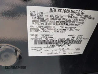 2013 Lincoln MKS EcoBoost with VIN 1LNHL9FT3DG602190, listed as a IAAI auction lot 42483472 with 63,238 mi miles and . Bid and sale history available at DreamBid. Image 9.