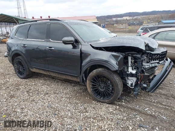 2024 Kia Telluride EX with VIN 5XYP3DGC0RG495708, listed as a IAAI auction lot 40970095 with 7,135 mi miles and . Bid and sale history available at carsss.com. Image 1.