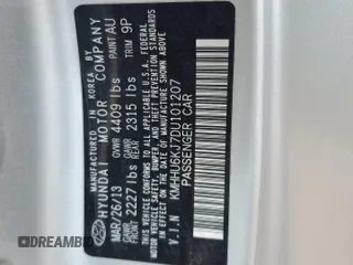 2013 Hyundai Genesis Coupe R-Spec z VIN KMHHU6KJ7DU101207, wystawiony jako Copart lot #60152565 z przebiegiem 67 807 mil mil oraz Szkoda całkowita • Salvage title. Historia ofert i sprzedaży dostępna na DreamBid. Obrazek 12.
