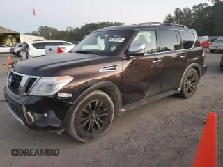 2017 Nissan Armada SV with VIN JN8AY2ND1H9005028, listed as a Copart auction lot 81962194 with 86,682 mi miles and Salvage Title. Bid and sale history available at carsss.com. Image 1.