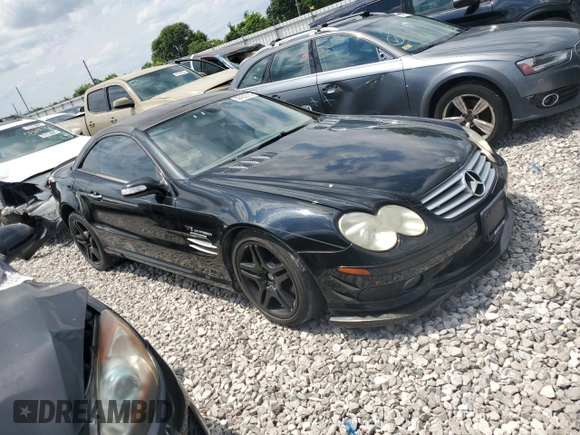 2005 Mercedes-Benz SL 55 AMG with VIN WDBSK74F75F086906, listed as a Copart auction lot 58482615 with 100,111 mi miles and Clean title. Bid and sale history available at DreamBid. Image 4.