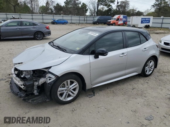 2022 Toyota Corolla Hatchback SE with VIN JTNB4MBEXN3165312, listed as a Copart auction lot 51041435 with 25,211 mi miles and Salvage Title. Bid and sale history available at carsss.com. Image 1.