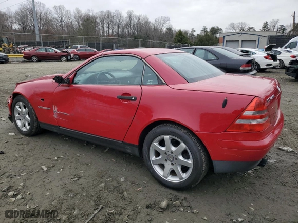 1998 Mercedes-Benz SLK-Class with VIN WDBKK47F2WF073606, listed as a Copart auction lot 86102274 with 110,879 mi miles and Salvage Title. Bid and sale history available at carsss.com. Image 2.