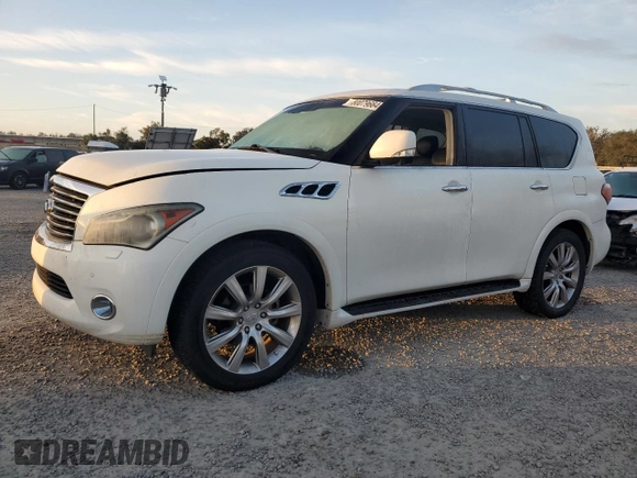 2012 Infiniti QX56 8-passenger with VIN JN8AZ2NC5C9317348, listed as a Copart auction lot 80079664 with 122,457 mi miles and Non Repairable. Bid and sale history available at carsss.com. Image 1.