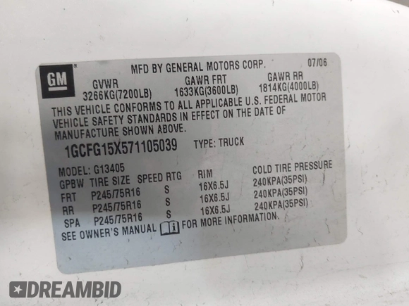 2007 Chevrolet Express Cargo z VIN 1GCFG15X571105039, wystawiony jako IAAI lot #41763534 z przebiegiem 134 696 mil mil oraz . Historia ofert i sprzedaży dostępna na DreamBid. Obrazek 9.