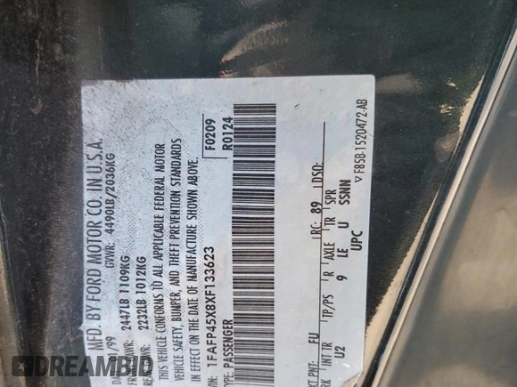 1999 Ford Mustang GT с VIN 1FAFP45X8XF133623, выставлен на аукционе Copart как лот 56319745 с пробегом 221 040 миль миль и Списание • Salvage title. История ставок и продаж доступна на DreamBid. Изображение 13.