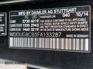 2015 Mercedes-Benz S 550 with VIN WDDUG8CB5FA133287, listed as a Copart auction lot 54829225 with 55,878 mi miles and Salvage Title. Bid and sale history available at carsss.com. Image 12.
