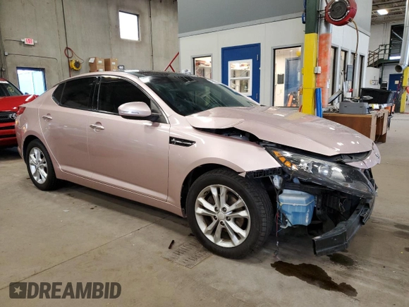 2013 Kia Optima EX with VIN 5XXGN4A72DG184011, listed as a Copart auction lot 54006235 with 0 mi miles and Salvage Title. Bid and sale history available at carsss.com. Image 4.