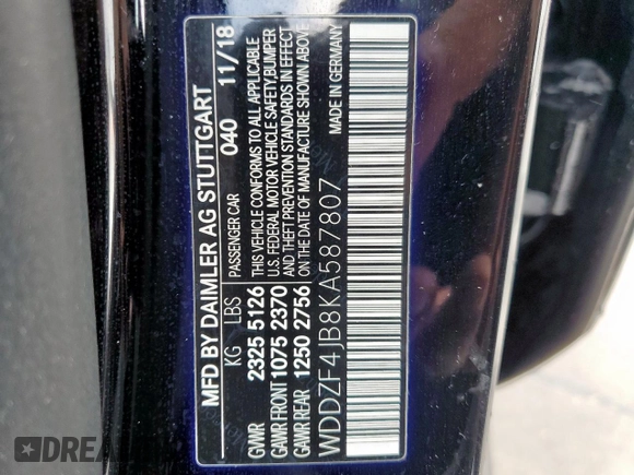 2019 Mercedes-Benz E-Class E 300 with VIN WDDZF4JB8KA587807, listed as a Copart auction lot 51324935 with 96,527 mi miles and Clean Title. Bid and sale history available at carsss.com. Image 13.