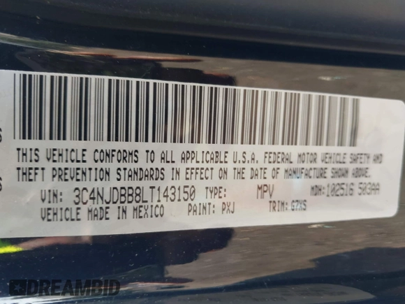 2020 Jeep Compass Latitude с VIN 3C4NJDBB8LT143150, выставлен на аукционе IAAI как лот 42563369 с пробегом 54 827 миль миль и . История ставок и продаж доступна на DreamBid. Изображение 9.