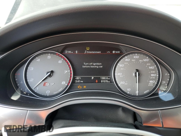 2013 Audi S7 with VIN WAUW2BFC1DN153798, listed as a Copart auction lot 49264295 with 81,579 mi miles and Salvage Title. Bid and sale history available at carsss.com. Image 9.