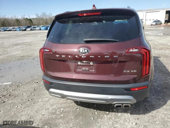 2021 Kia Telluride EX with VIN 5XYP34HC9MG120374, listed as a Copart auction lot 45282075 with 56,760 mi miles and Salvage Title. Bid and sale history available at carsss.com. Image 6.