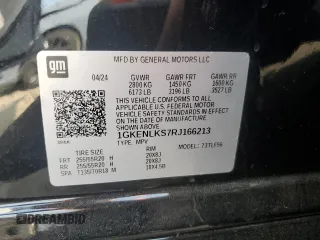 2024 GMC Acadia FWD Denali z VIN 1GKENLKS7RJ166213, wystawiony jako Copart lot #71056014 z przebiegiem 8093 mil mil oraz Szkody całkowita. Historia ofert i sprzedaży dostępna na DreamBid. Obrazek 14.