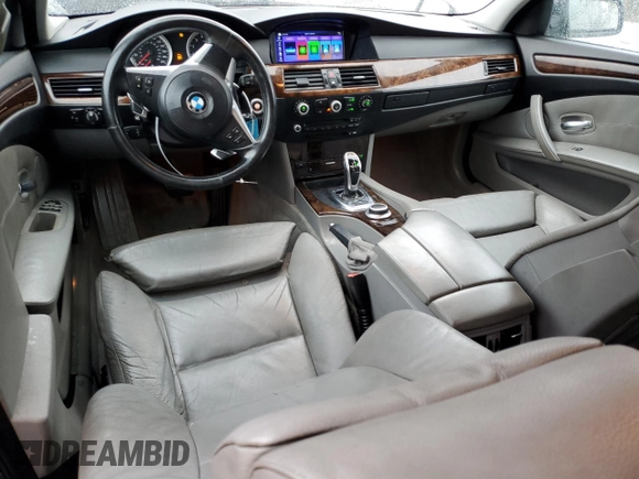 2008 BMW 5 Series 550i with VIN WBANW53548CT49453, listed as a Copart auction lot 45350325 with 117,593 mi miles and Salvage Title. Bid and sale history available at carsss.com. Image 8.