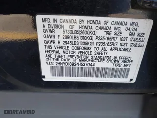 2004 Acura MDX Touring Pkg RES w/Nav with VIN 2HNYD18924H537044, listed as a IAAI auction lot 41368325 with 134,549 mi miles. Bid and sale history available at carsss.com. Image 9.