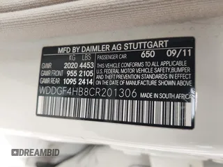 2012 Mercedes-Benz C 250 Sport with VIN WDDGF4HB8CR201306, listed as a IAAI auction lot 42266166 with 138,096 mi miles and . Bid and sale history available at DreamBid. Image 9.
