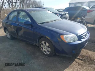 2006 Kia Spectra EX with VIN KNAFE121365221138, listed as a IAAI auction lot 41855171 with 158,425 mi miles. Bid and sale history available at carsss.com. Image 1.