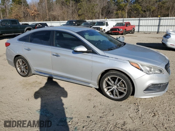 2015 Hyundai Sonata Sport with VIN 5NPE34AB6FH054483, listed as a Copart auction lot 42856255 with 163,708 mi miles and Salvage Title. Bid and sale history available at carsss.com. Image 4.