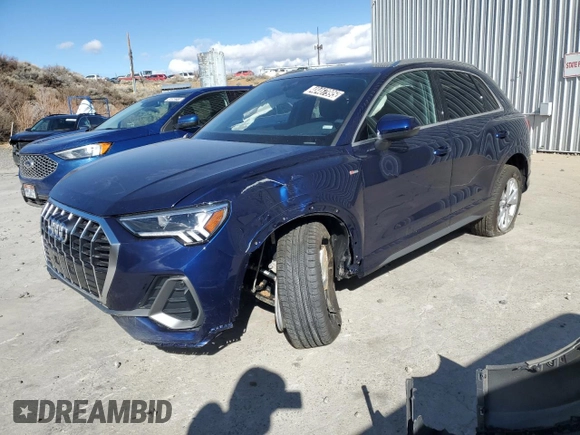 2025 Audi Q3 S line Premium z VIN WA1DECF34S1001830, wystawiony jako Copart lot #48467995 z przebiegiem 1 723 mil mil oraz Czysty tytuł • Clean title. Historia ofert i sprzedaży dostępna na DreamBid. Obrazek 1.