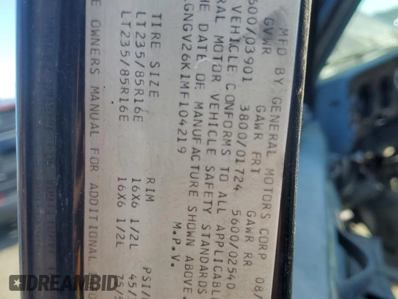 1991 Chevrolet Suburban z VIN 1GNGV26K1MF104219, wystawiony jako Copart lot #87527045 z przebiegiem 189 345 mil mil oraz Czysty tytuł • Clean title. Historia ofert i sprzedaży dostępna na DreamBid. Obrazek 13.