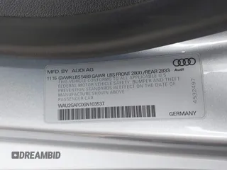 2016 Audi A7 3.0 Prestige with VIN WAU2GAFC0GN103537, listed as a IAAI auction lot 41915392 with 75,879 mi miles. Bid and sale history available at carsss.com. Image 9.