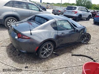 2020 Mazda MX-5 Miata RF Grand Touring with VIN JM1NDAM71L0411211, listed as a Copart auction lot 58496834 with 0 mi miles and Salvage Title. Bid and sale history available at carsss.com. Image 3.