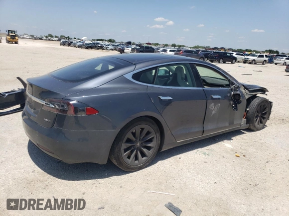 2017 Tesla Model S 100D with VIN 5YJSA1E25HF220902, listed as a Copart auction lot 56442684 with 83,297 mi miles and Salvage title. Bid and sale history available at DreamBid. Image 3.