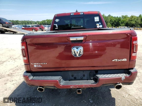 2019 Ram 1500 Limited with VIN 1C6SRFHTXKN615586, listed as a Copart auction lot 58162805 with 135,199 mi miles and Salvage title. Bid and sale history available at DreamBid. Image 6.