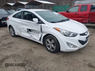 2013 Hyundai Elantra Coupe GS with VIN KMHDH6AEXDU012092, listed as a IAAI auction lot 41554444 with 117,504 mi miles. Bid and sale history available at carsss.com. Image 1.