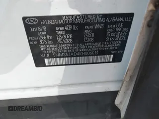 2019 Hyundai Santa Fe Limited with VIN 5NMS53AD4KH006013, listed as a IAAI auction lot 41411439 with 54,007 mi miles. Bid and sale history available at carsss.com. Image 9.