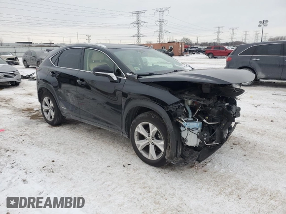 2017 Lexus NX 300h with VIN JTJBJRBZ7H2053412, listed as a Copart auction lot 44462015 with 50,076 mi miles and Salvage Title. Bid and sale history available at DreamBid. Image 4.