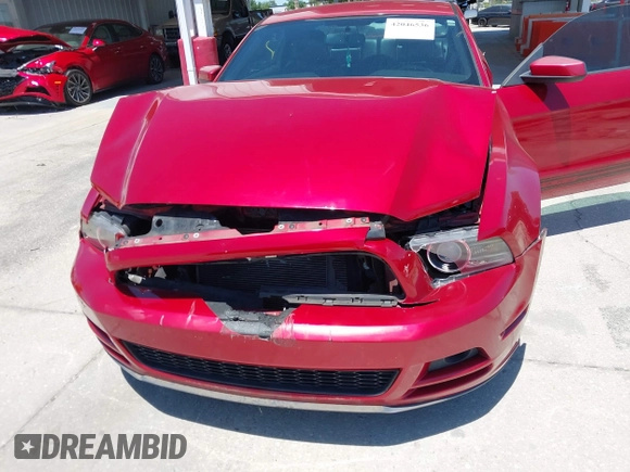 2013 Ford Mustang V6 with VIN 1ZVBP8AM0D5200449, listed as a IAAI auction lot 42046536 with Not Provided miles. Bid and sale history available at carsss.com. Image 6.