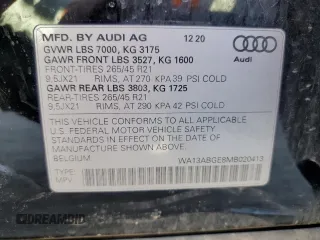 2021 Audi e-tron Sportback Prestige z VIN WA13ABGE8MB020413, wystawiony jako Copart lot #48903724 z przebiegiem 29 440 mil mil oraz . Historia ofert i sprzedaży dostępna na DreamBid. Obrazek 13.