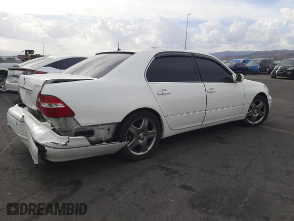 2004 Lexus LS 430 with VIN JTHBN36F240126646, listed as a Copart auction lot 53866695 with 126,363 mi miles and Salvage Title. Bid and sale history available at DreamBid. Image 3.