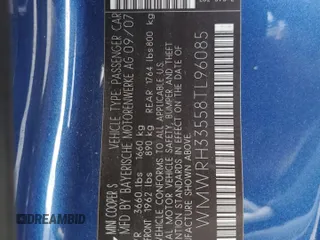2008 MINI Convertible S с VIN WMWRH33558TL96085, выставлен на аукционе Copart как лот 52648825 с пробегом 101 199 миль миль и Чистый • Clean title. История ставок и продаж доступна на DreamBid. Изображение 12.