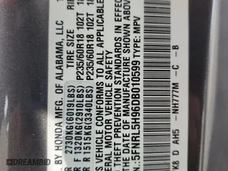 2013 Honda Odyssey Touring with VIN 5FNRL5H96DB010599, listed as a Copart auction lot 52316325 with 179,840 mi miles and Salvage Title. Bid and sale history available at carsss.com. Image 15.