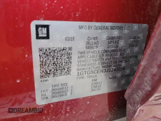 2018 GMC Canyon 2WD SLE with VIN 1GTG5CEN3J1243058, listed as a Copart auction lot 83269634 with 43,988 mi miles and Salvage Title. Bid and sale history available at carsss.com. Image 14.