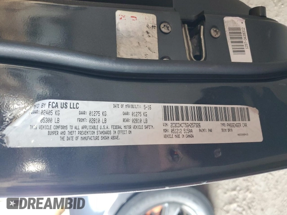 2016 Dodge Charger R/T with VIN 2C3CDXCT5GH257326, listed as a Copart auction lot 60172835 with 150,115 mi miles and Salvage title. Bid and sale history available at DreamBid. Image 12.