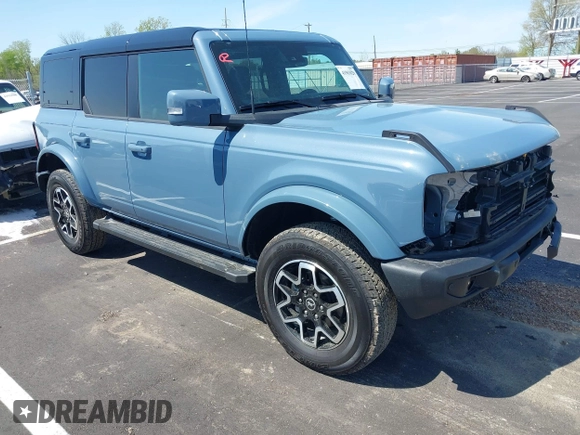 2024 Ford Bronco Outer Banks with VIN 1FMDE8BH8RLB21905, listed as a IAAI auction lot 41903020 with 2,665 mi miles. Bid and sale history available at carsss.com. Image 1.