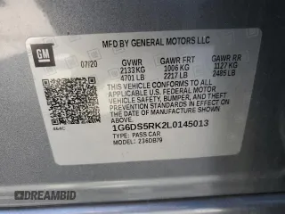 2020 Cadillac CT5 Luxury z VIN 1G6DS5RK2L0145013, wystawiony jako Copart lot #53990505 z przebiegiem 52 457 mil mil oraz Szkoda całkowita • Salvage title. Historia ofert i sprzedaży dostępna na DreamBid. Obrazek 12.