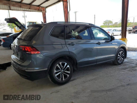 2024 Volkswagen Tiguan S with VIN 3VVRB7AX1RM085254, listed as a Copart auction lot 58622295 with 7,316 mi miles and Salvage title. Bid and sale history available at DreamBid. Image 3.