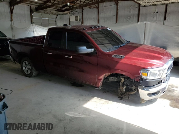2019 Ram 1500 Big Horn with VIN 1C6SRFBT9KN915709, listed as a Copart auction lot 54867195 with 92,827 mi miles and Salvage title. Bid and sale history available at DreamBid. Image 4.