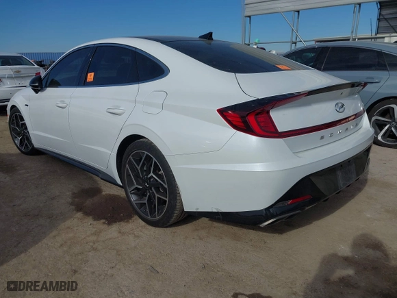 2021 Hyundai Sonata N Line with VIN 5NPEK4JC5MH128470, listed as a IAAI auction lot 41260324 with 58,488 mi miles. Bid and sale history available at carsss.com. Image 3.