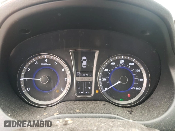 2013 Hyundai Azera with VIN KMHFH4JGXDA198345, listed as a Copart auction lot 58256945 with 102,711 mi miles and Salvage title. Bid and sale history available at DreamBid. Image 9.