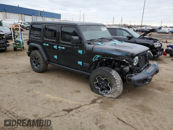 2023 Jeep Wrangler Rubicon z VIN 1C4JJXR63PW566503, wystawiony jako Copart lot #49884605 z przebiegiem 19 304 mil mil oraz Szkoda całkowita • Salvage title. Historia ofert i sprzedaży dostępna na DreamBid. Obrazek 4.